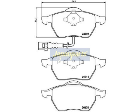 Brake Pad Set, disc brake PA-0906AF Japanparts, Image 2