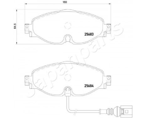 Brake Pad Set, disc brake PA-0907AF Japanparts, Image 2