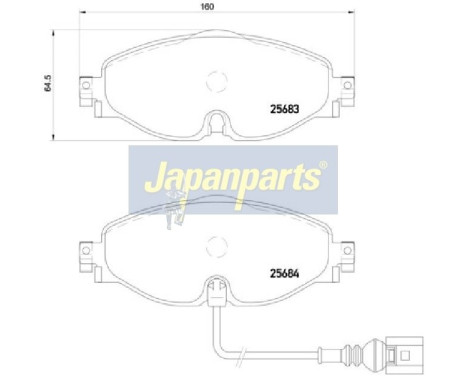 Brake Pad Set, disc brake PA-0907AF Japanparts, Image 2