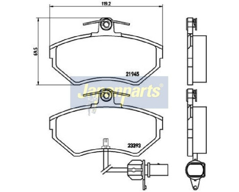 Brake Pad Set, disc brake PA-0910AF Japanparts, Image 2