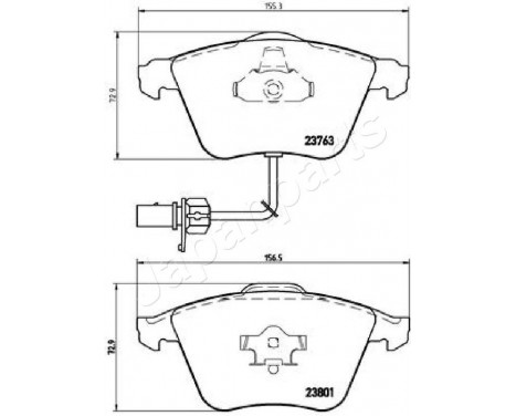 Brake Pad Set, disc brake PA-0913AF Japanparts, Image 2