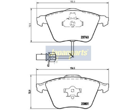 Brake Pad Set, disc brake PA-0913AF Japanparts, Image 2