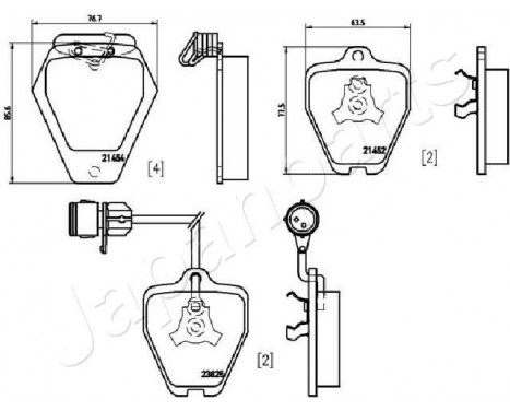 Brake Pad Set, disc brake PA-0920AF Japanparts, Image 2