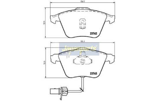 Brake Pad Set, disc brake PA-0921AF Japanparts, Image 2