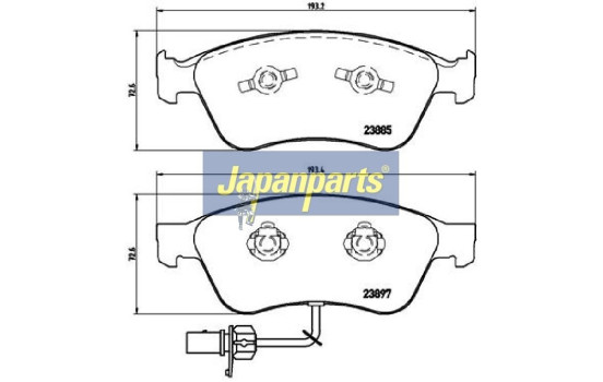 Brake Pad Set, disc brake PA-0923AF Japanparts, Image 2