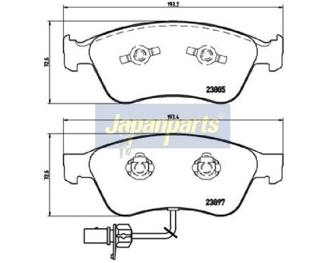 Brake Pad Set, disc brake PA-0923AF Japanparts, Image 2