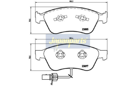 Brake Pad Set, disc brake PA-0923AF Japanparts, Image 2