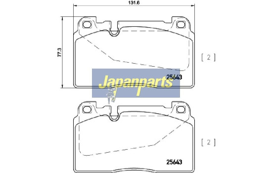 Brake Pad Set, disc brake PA-0924AF Japanparts, Image 2