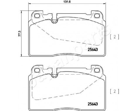 Brake Pad Set, disc brake PA-0924AF Japanparts, Image 2