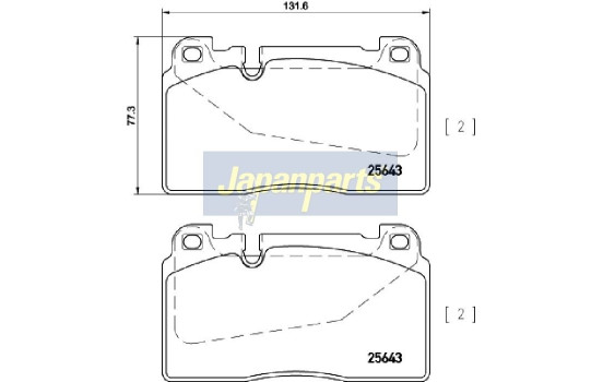 Brake Pad Set, disc brake PA-0924AF Japanparts, Image 2