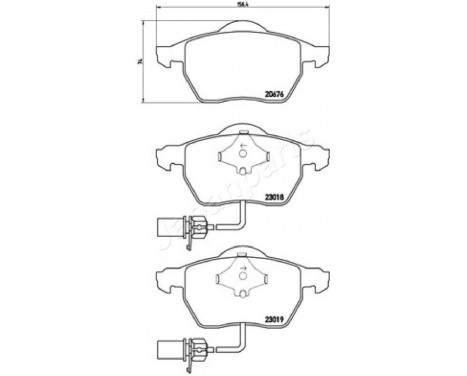 Brake Pad Set, disc brake PA-0927AF Japanparts, Image 2