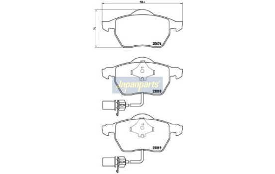 Brake Pad Set, disc brake PA-0927AF Japanparts, Image 2