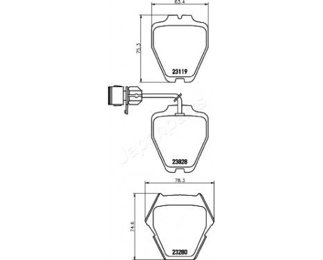 Brake Pad Set, disc brake PA-0928AF Japanparts, Image 2