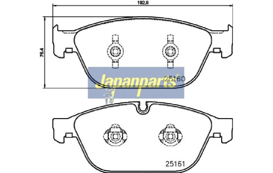 Brake Pad Set, disc brake PA-0930AF Japanparts, Image 2