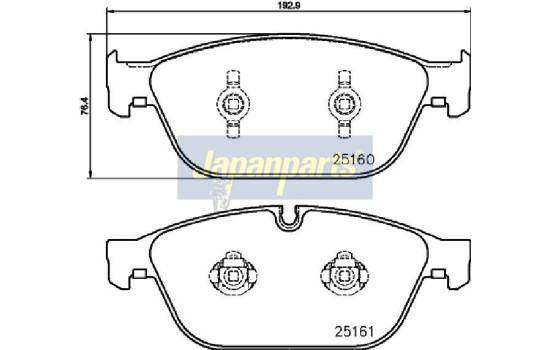 Brake Pad Set, disc brake PA-0930AF Japanparts, Image 2