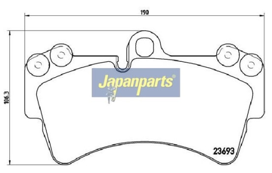 Brake Pad Set, disc brake PA-0931AF Japanparts, Image 2