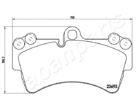 Brake Pad Set, disc brake PA-0931AF Japanparts, Image 2