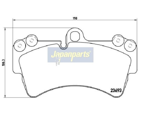 Brake Pad Set, disc brake PA-0931AF Japanparts, Image 2