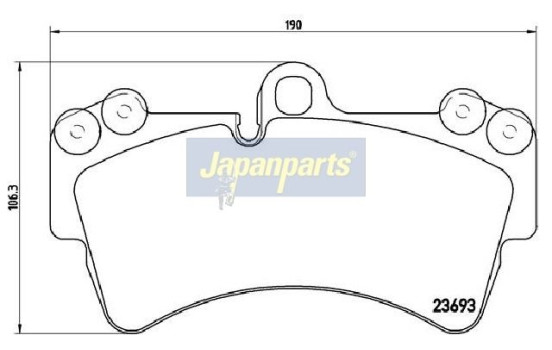 Brake Pad Set, disc brake PA-0931AF Japanparts, Image 2