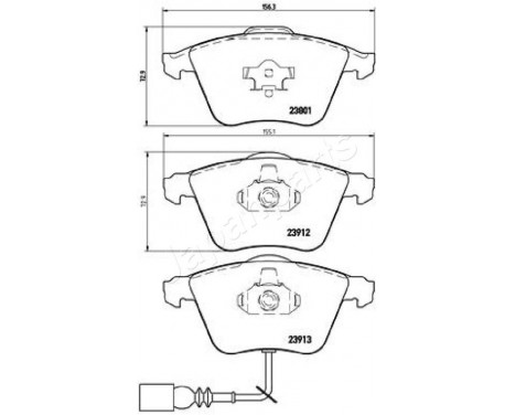 Brake Pad Set, disc brake PA-0937AF Japanparts, Image 2