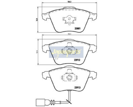 Brake Pad Set, disc brake PA-0937AF Japanparts, Image 2