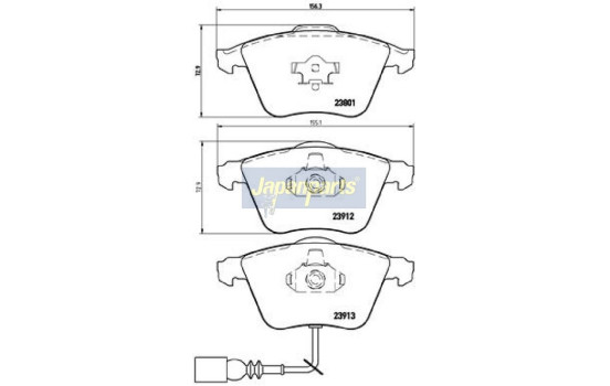 Brake Pad Set, disc brake PA-0937AF Japanparts, Image 2