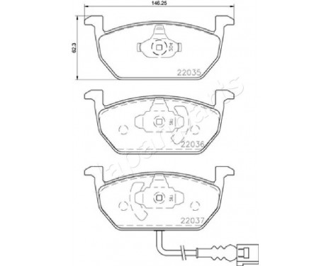 Brake Pad Set, disc brake PA-0938AF Japanparts, Image 2