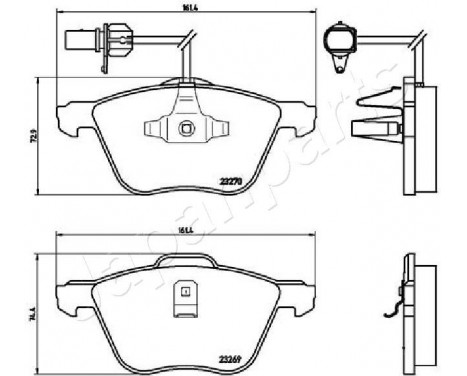 Brake Pad Set, disc brake PA-0952AF Japanparts, Image 2