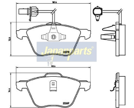 Brake Pad Set, disc brake PA-0952AF Japanparts, Image 2