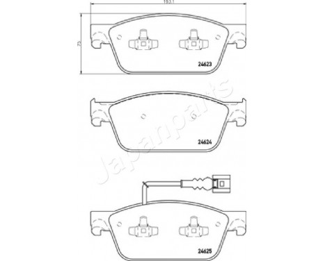 Brake Pad Set, disc brake PA-0953AF Japanparts, Image 2