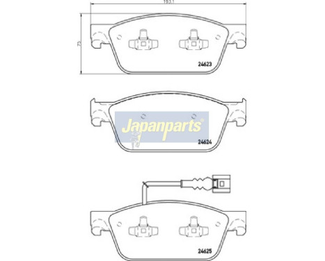 Brake Pad Set, disc brake PA-0953AF Japanparts, Image 2