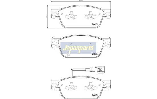 Brake Pad Set, disc brake PA-0953AF Japanparts, Image 2