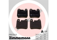 Brake Pad Set, disc brake pb:z 21163.145.9 Zimmermann