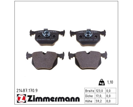Brake Pad Set, disc brake pb:z 21487.170.9 Zimmermann, Image 2