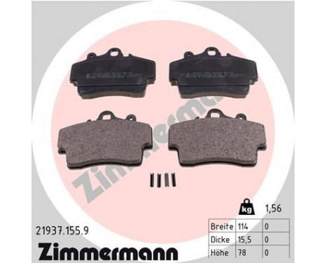 Brake Pad Set, disc brake pb:z 21937.155.9 Zimmermann