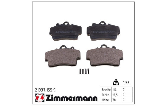 Brake Pad Set, disc brake pb:z 21937.155.9 Zimmermann, Image 2