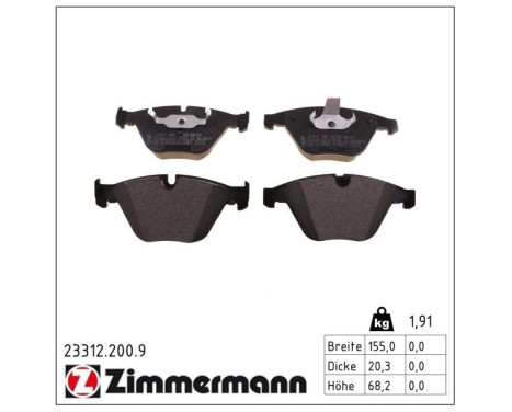 Brake Pad Set, disc brake pb:z 23312.200.9 Zimmermann, Image 2