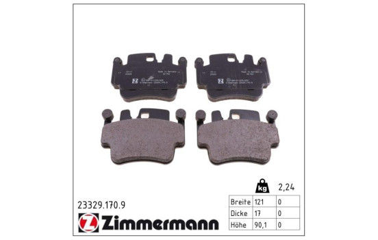 Brake Pad Set, disc brake pb:z 23329.170.9 Zimmermann, Image 2