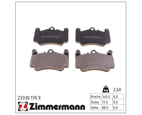 Brake Pad Set, disc brake pb:z 23330.170.9 Zimmermann, Image 2