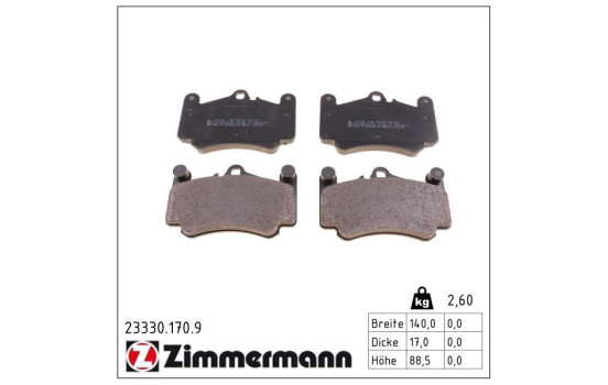 Brake Pad Set, disc brake pb:z 23330.170.9 Zimmermann, Image 2