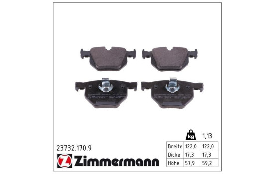 Brake Pad Set, disc brake pb:z 23732.170.9 Zimmermann, Image 2