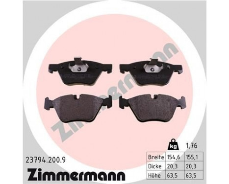 Brake Pad Set, disc brake pb:z 23794.200.9 Zimmermann, Image 2