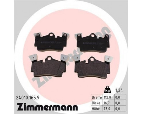 Brake Pad Set, disc brake pb:z 24010.165.9 Zimmermann