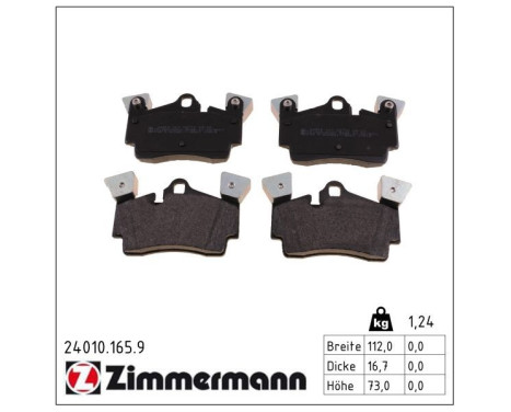 Brake Pad Set, disc brake pb:z 24010.165.9 Zimmermann, Image 2