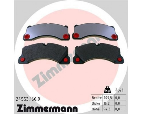 Brake Pad Set, disc brake pb:z 24553.160.9 Zimmermann