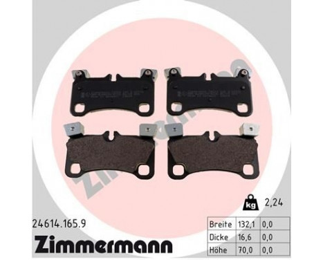 Brake Pad Set, disc brake pb:z 24614.165.9 Zimmermann, Image 2