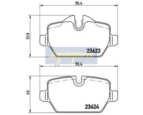 Brake Pad Set, disc brake PP-0100AF Japanparts, Image 2