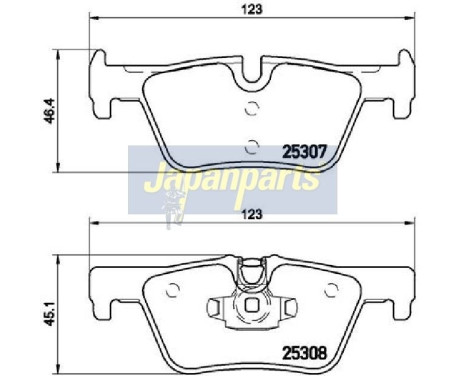 Brake Pad Set, disc brake PP-0102AF Japanparts, Image 2