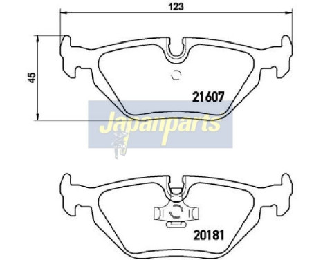 Brake Pad Set, disc brake PP-0105AF Japanparts, Image 2