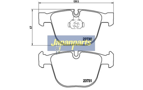 Brake Pad Set, disc brake PP-0109AF Japanparts, Image 2